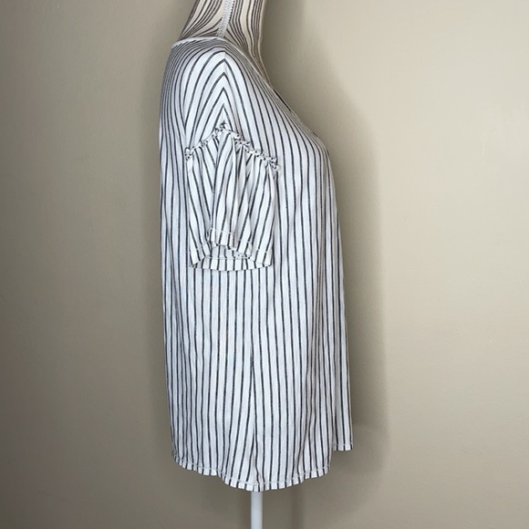 Max Studio striped blouse bell sleeve XS - Picture 4 of 11